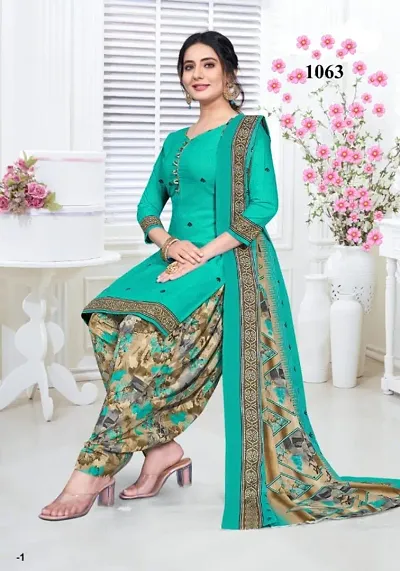 Stylish Cotton Printed Dress Material with Dupatta