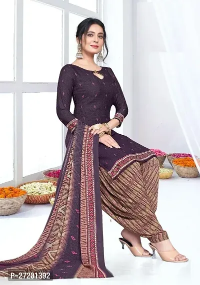Fancy Crepe Unstitched Dress Material For Women