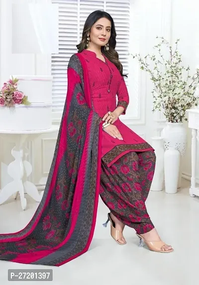 Fancy Crepe Unstitched Dress Material For Women