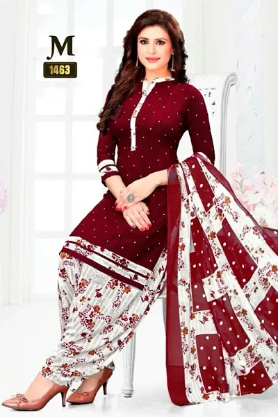 Fashion Trendy Crepe Dress Material with Dupatta