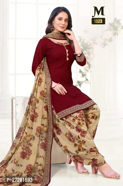 Fancy Crepe Printed Unstitched Dress Material For Women