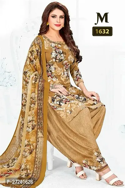 Fancy Crepe Printed Unstitched Dress Material For Women