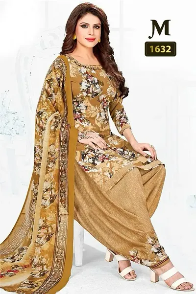 Beautiful Crepe Dress Material with Dupatta