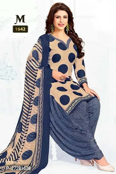 Fancy Crepe Printed Unstitched Dress Material For Women