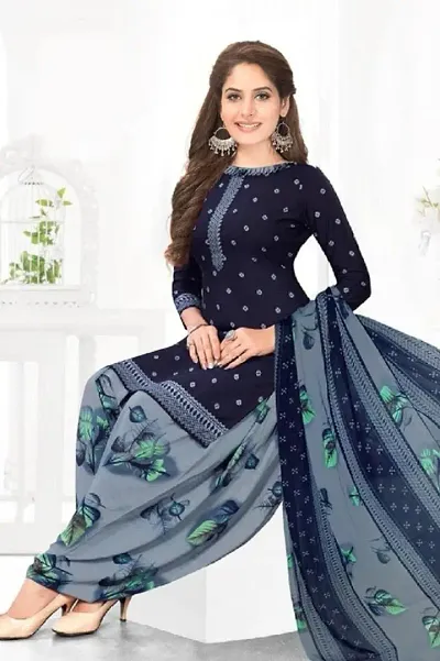 Best Selling Crepe Printed Dress Material with Dupatta