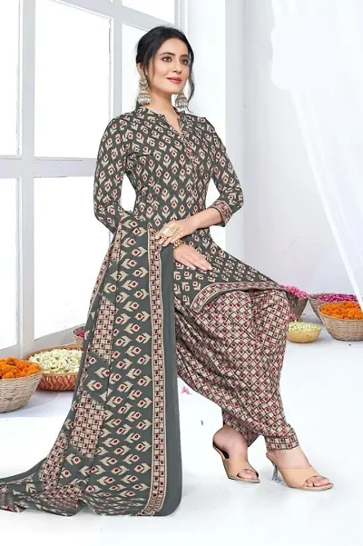 Stylish Crepe Printed Unstitched Suit