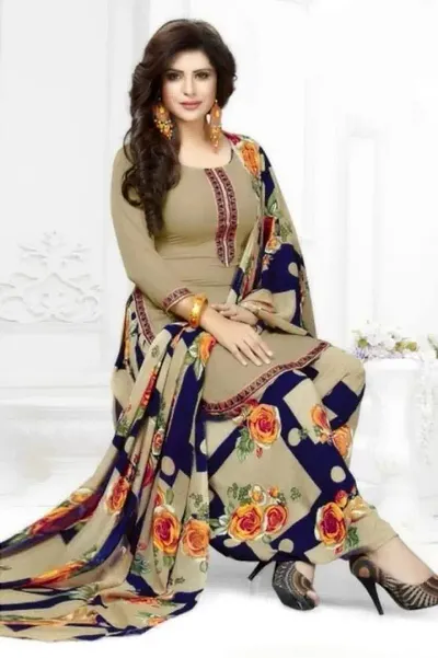 Stylish Crepe Printed Unstitched Suit