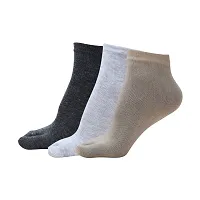 Morbih Solid Ladies Socks For Women Pack of 3-thumb1