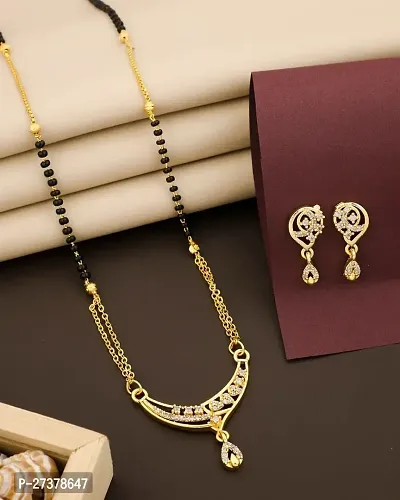 Stylish Golden Brass Jewellery Set For Women-thumb0