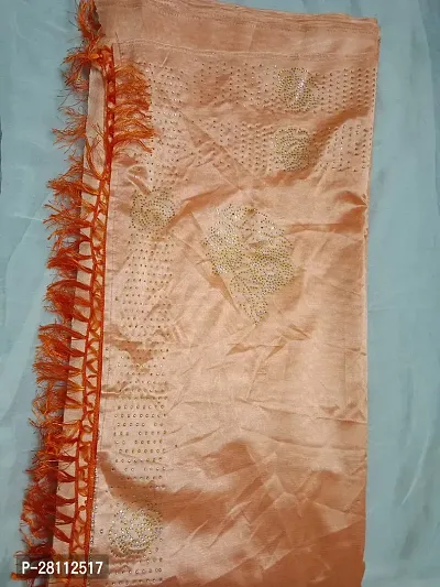 Elite Peach Cotton Silk Embroidered Dupattas For Women