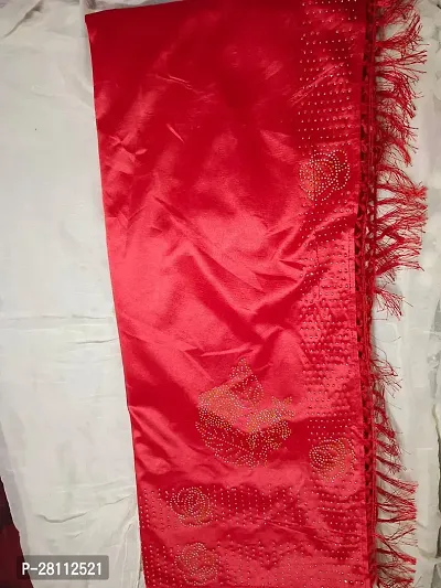 Elite Red Cotton Silk Embroidered Dupattas For Women
