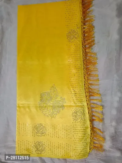Elite Yellow Cotton Silk Embroidered Dupattas For Women