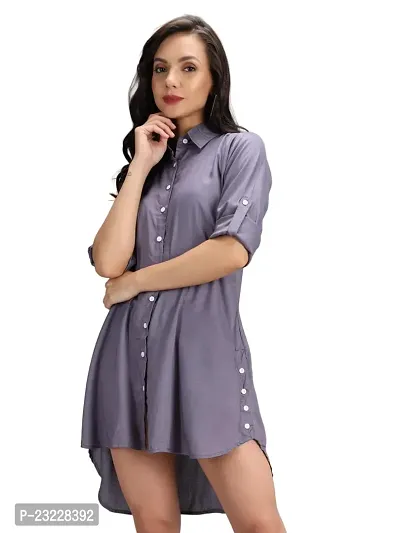 AONE Clothing Women's Regular Fit Self Design Button Down Collar Neck Casual Long Shirts for Ladies  Girls