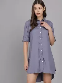 AONE Clothing Women's Regular Fit Self Design Button Down Collar Neck Casual Long Shirts for Ladies  Girls-thumb1