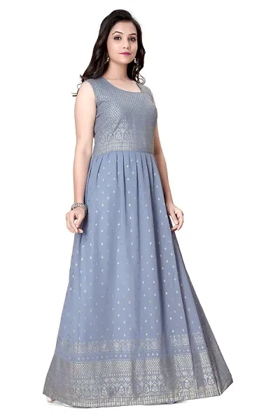 BEAUTIFUL GEORGETTE ZARI WORK GOWN FOR WOMEN