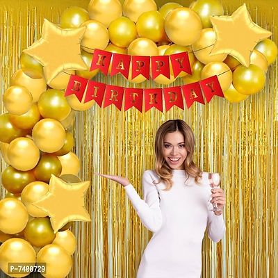 4 in 1 Birthday Party Decoration Golden Theme for Party Decoration (Set of 1)