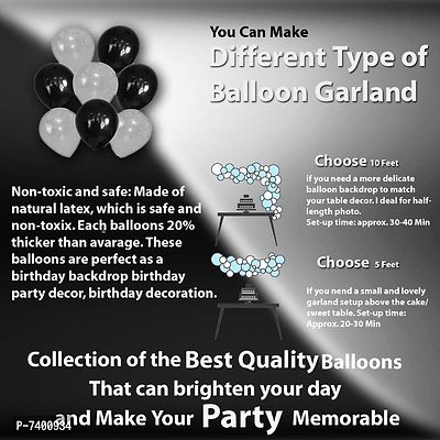 Birthday Party Decoration Black and Silver Theme Happy Birthday Decoration Combo (Set of 1)-thumb3