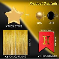 4 in 1 Birthday Party Decoration Golden  Black Theme for Party Decoration (Set of 1)-thumb1