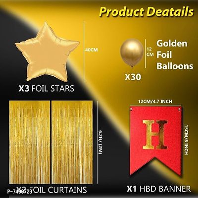 4 in 1 Birthday Party Decoration Golden Theme for Party Decoration (Set of 1)-thumb2