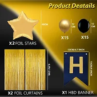 4 in 1 Birthday Party Decoration Golden &amp; Black Theme for Party Decoration (Set of 1)-thumb1