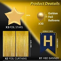 4 in 1 Birthday Party Decoration Golden Theme for Party Decoration (Set of 1)-thumb1