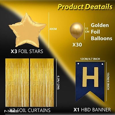 4 in 1 Birthday Party Decoration Golden Theme for Party Decoration (Set of 1)-thumb2