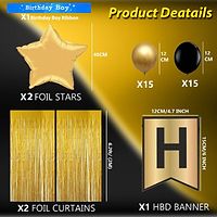 5 in 1 Birthday Party Decoration Black and Golden Theme Happy Birthday Decoration Combo (Set of 1)-thumb1