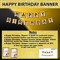 5 in 1 Birthday Party Decoration Black and Golden Theme Happy Birthday Decoration Combo (Set of 1)-thumb2