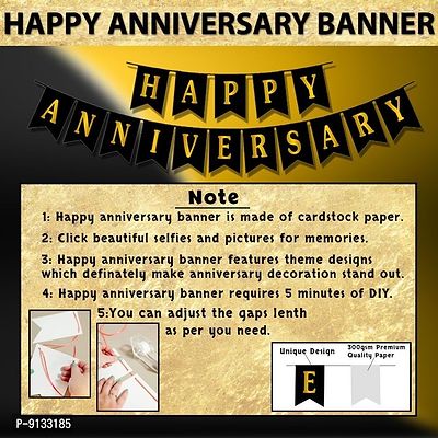 Anniversary Decoration Golden  Silver Theme, Happy Anniversary Decoration Combo (Set of 1)-thumb4