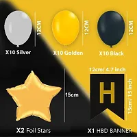 Birthday Decoration Golden  Black Theme, Happy Birthday Decoration Combo (Set of 1)-thumb1