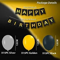 Birthday Decoration Golden  Black Theme, Happy Birthday Decoration Combo (Set of 1)-thumb1