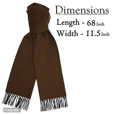 Warm Woolen Muffler/Scarf, Soft Winter Wear Muffler for Men  Women (1Pc) Brown-thumb2