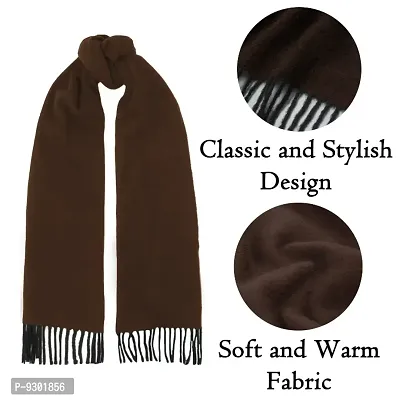 Warm Woolen Muffler/Scarf, Soft Winter Wear Muffler for Men  Women (1Pc) Brown-thumb3