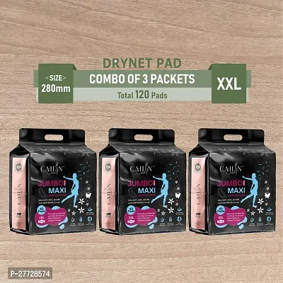 Soft and Comfortable Drynet Sanitary Pads (Size - XXL | 280mm)( Pack Of 3)-thumb0