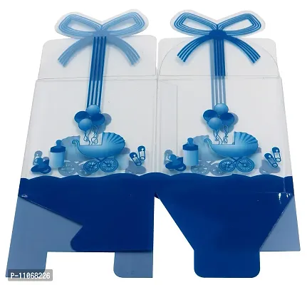 PARAS's Set of 10 Baby Boy Empty Folding Plastic/PVC Gift Box, Baby Shower Box, Baby Announcement Box, Chocolate Gifting, Storage Box, Party Gift Box (Pack of 10) (Blue)-thumb4