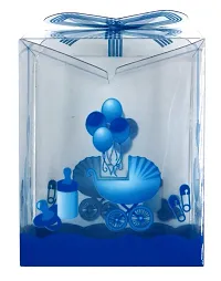 PARAS's Set of 10 Baby Boy Empty Folding Plastic/PVC Gift Box, Baby Shower Box, Baby Announcement Box, Chocolate Gifting, Storage Box, Party Gift Box (Pack of 10) (Blue)-thumb2