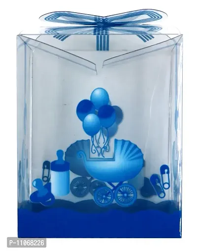 PARAS's Set of 10 Baby Boy Empty Folding Plastic/PVC Gift Box, Baby Shower Box, Baby Announcement Box, Chocolate Gifting, Storage Box, Party Gift Box (Pack of 10) (Blue)-thumb3