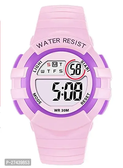 Stylish Pink Silicone Analog And Digital Watches For Men