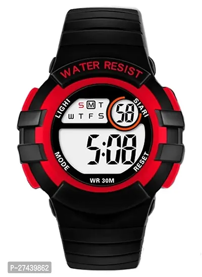 Stylish Red Silicone Analog And Digital Watches For Men