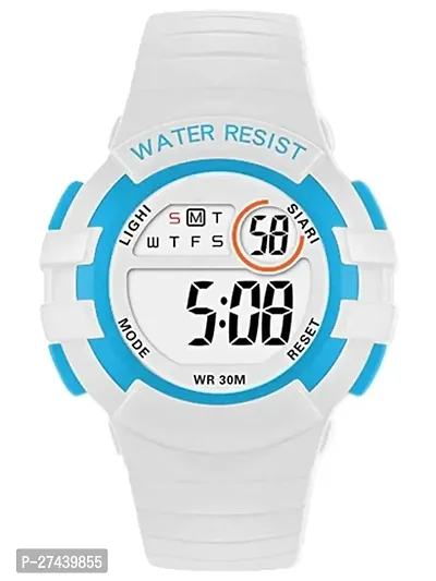 Stylish White Silicone Analog And Digital Watches For Men