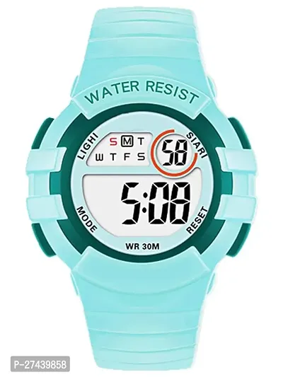 Stylish Blue Silicone Analog And Digital Watches For Men