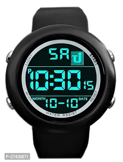 Stylish Black Silicone Analog And Digital Watches For Men