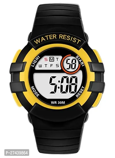 Stylish Yellow Silicone Analog And Digital Watches For Men