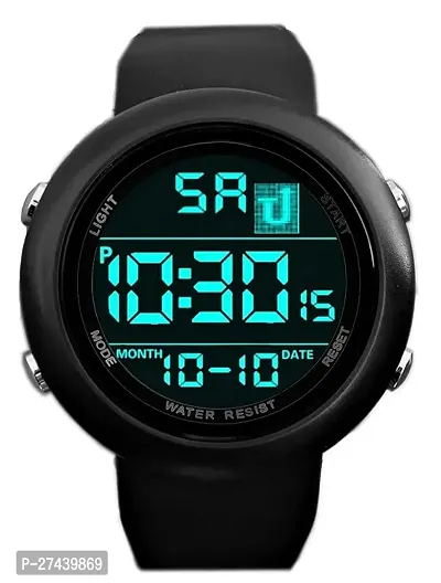 Stylish Black Silicone Analog And Digital Watches For Men