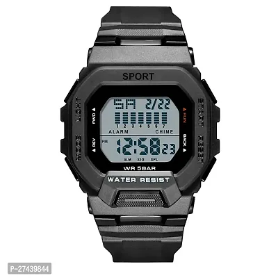 Stylish Black Silicone Analog And Digital Watches For Men