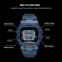 Stylish Navy Blue Silicone Analog And Digital Watches For Men-thumb1