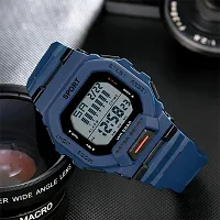 Stylish Navy Blue Silicone Analog And Digital Watches For Men-thumb3