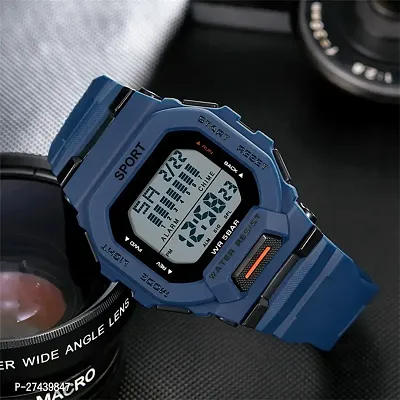 Stylish Navy Blue Silicone Analog And Digital Watches For Men-thumb4