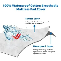 Waterproof Mattress Protector 100% Terry Cotton Waterproof Bed Protector for Baby and Adults, Elastic Fitted Mattress Protector Breathable Bed Cover  Mattress Cover with 200 GSM-thumb2