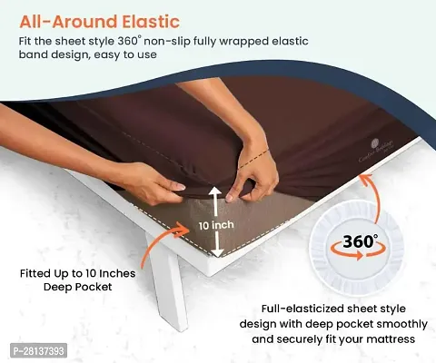 Waterproof Terry Cotton Waterproof Bed Protector, Elastic Fitted Mattress Protector with 200 GSM-thumb3